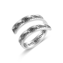 Мотивационные I AM ENOUGH открытые кольца мужские серебряные кольца из нержавеющей стали ювелирные изделия волна дизайн Добро пожаловать на заказ кольцо